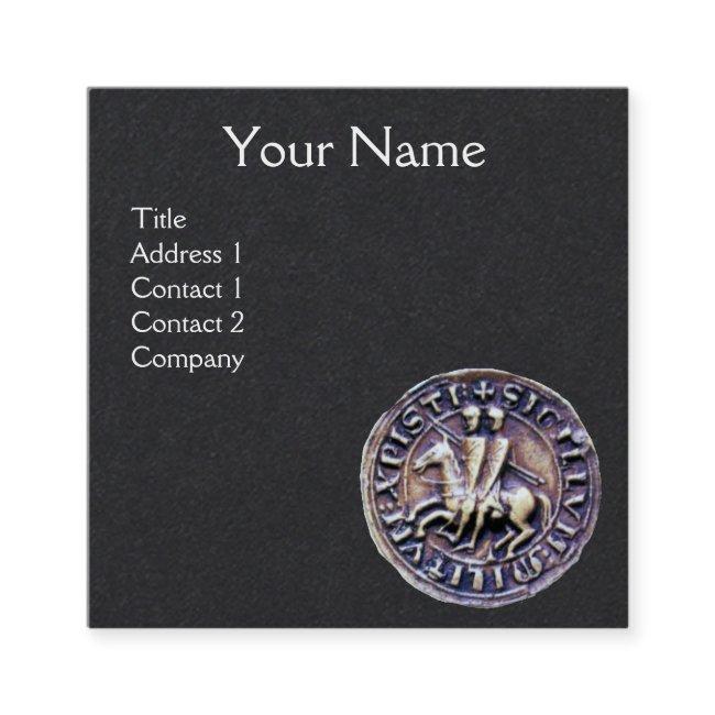 SEAL OF THE KNIGHTS TEMPLAR MONOGRAM Black Paper Square