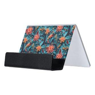 Seamless floral paper pattern Card Holder