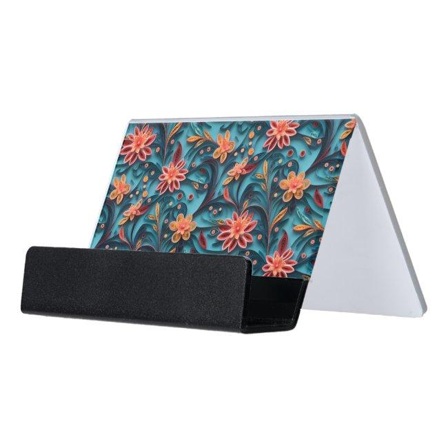 Seamless floral paper pattern Card Holder