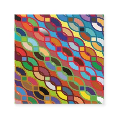 Seamless Geometric Multicolor Chain Pattern Square