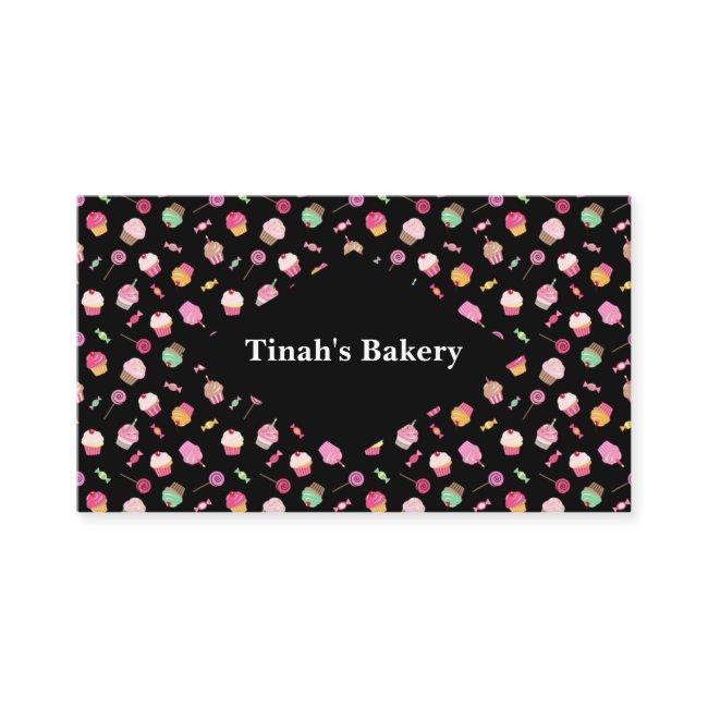 Seamless Pattern Backgorund With Cupcakes, Candies
