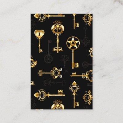 Seamless Pattern with Golden Keys