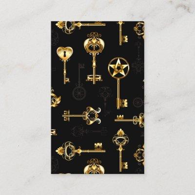 Seamless Pattern with Golden Keys