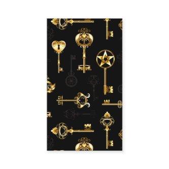 Seamless Pattern with Golden Keys