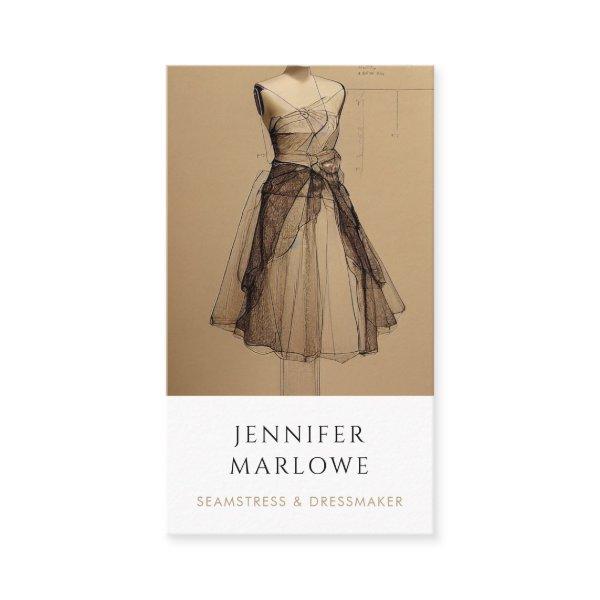 Seamstress Dressmaker Tailor Fashion Sketch