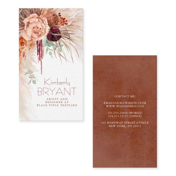 Seaside Pampas Grass and Terracotta Flowers Boho