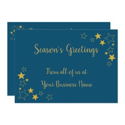 Season Greetings non religious blue Gold card