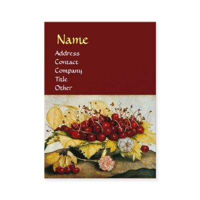 SEASON'S FRUITS / CHERRIES AND CARNATIONS, Red