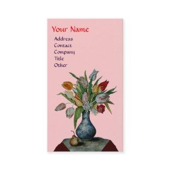 SEASON'S FRUITS - COLORFUL TULIPS  MONOGRAM, pink