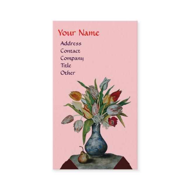SEASON'S FRUITS - COLORFUL TULIPS MONOGRAM, pink