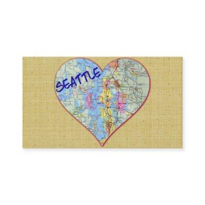 Seattle Map Heart Cutout