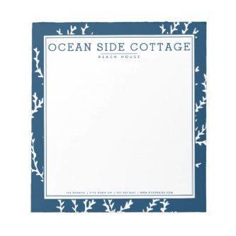 Seaweed, Elegant Indigo Nautical Beach House Style Notepad