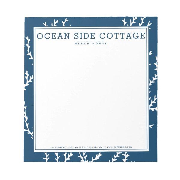Seaweed, Elegant Indigo Nautical Beach House Style Notepad