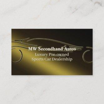 Secondhand Autos, luxury gold sports car logo