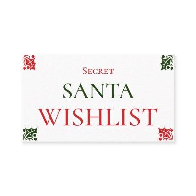 Secret Santa Wishlist Christmas Gift Exchange Game
