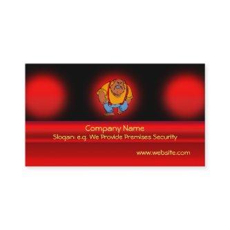 Security Bear doorman in bib overalls