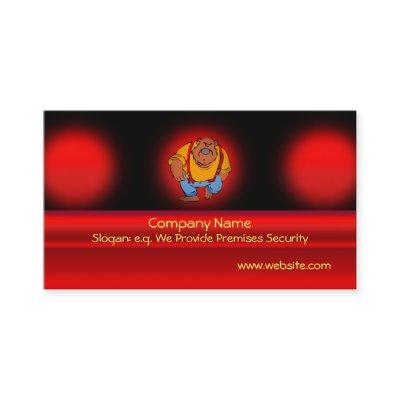 Security Bear doorman in bib overalls