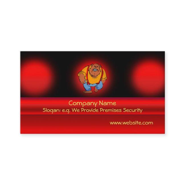 Security Bear doorman in bib overalls
