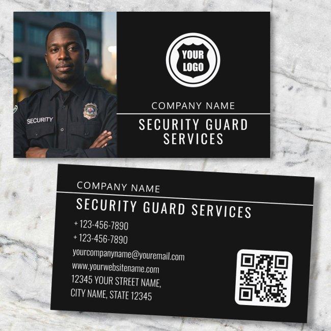 Security Guard Services Modern Photo Logo QR Code