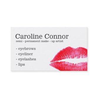 Semi-Permanent Makeup Face Tattoo Red Lips White