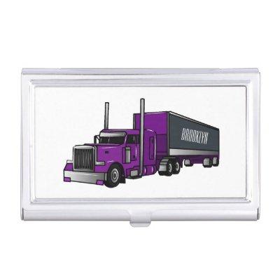 Semi-trailer truck cartoon illustration  case