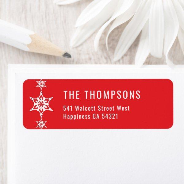 SENDER modern cute festive holiday snowflake red Label
