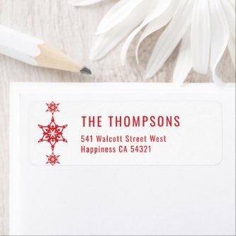 SENDER modern festive holiday cute snowflake red Label