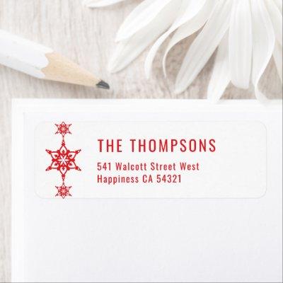 SENDER modern festive holiday cute snowflake red Label