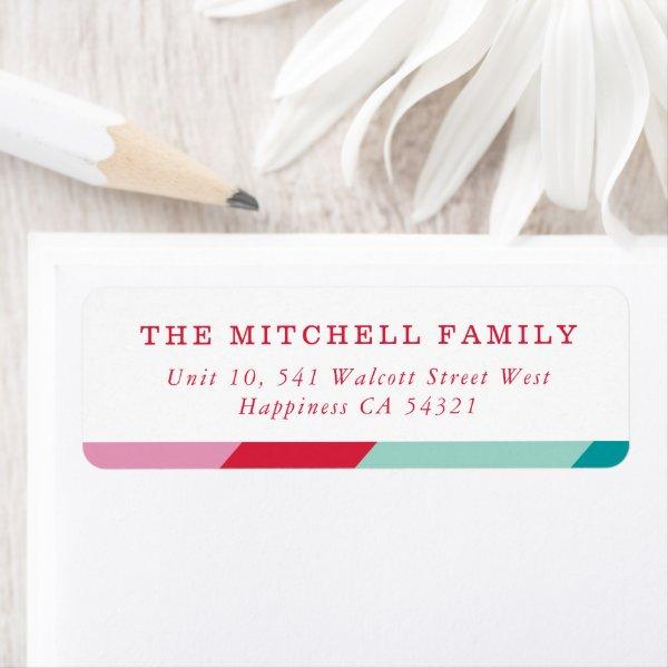 SENDER modern minimal geometric red pink Label