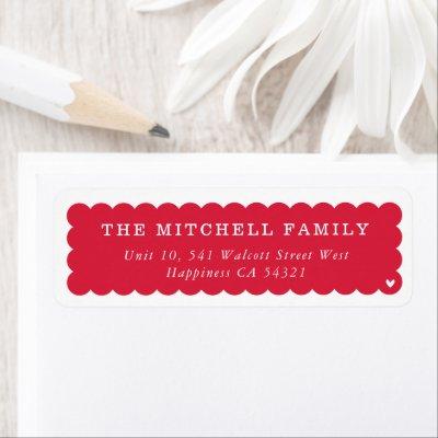 SENDER modern minimal scallop banner red Label