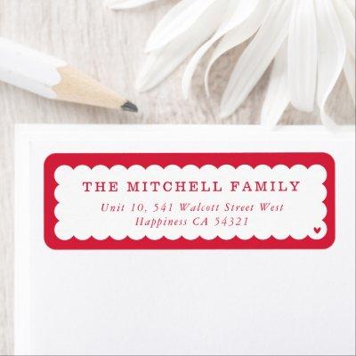 SENDER modern minimal scallop banner red Label