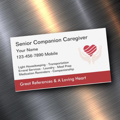 Senior Caregiver Heart And Hands Design  Magnet