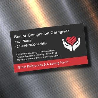 Senior Caregiver Heart And Hands Design  Magnet