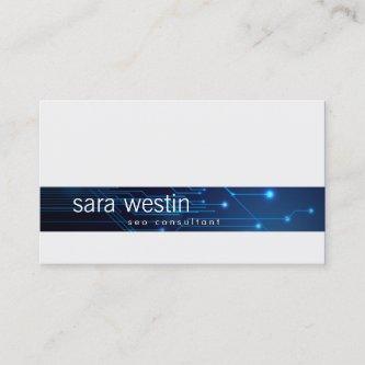 SEO Consultant Blue Computer Circuits BusinessCard