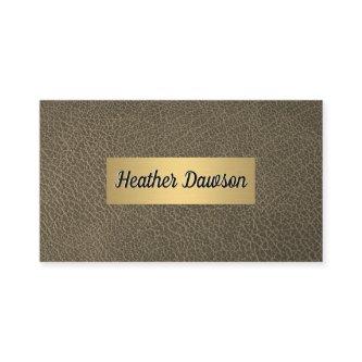 Sepia Leather and Metallic Gold Frame
