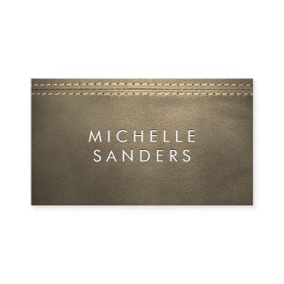 Sepia Leather Texture | Double Stitched