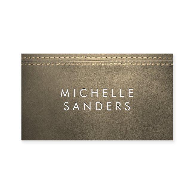 Sepia Leather Texture | Double Stitched