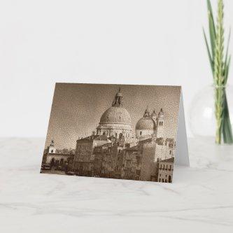Sepia Paper Effect Venice Grand Canal Card
