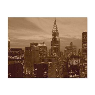 Sepia Tone New York City Postcard