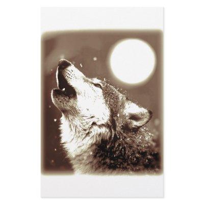 Sepia Wolf & Moon Stationery