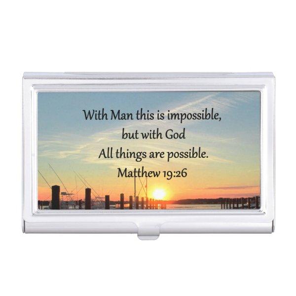 SERENE MATTHEW 19:26 SUNSET PHOTO DESIGN  HOLDER