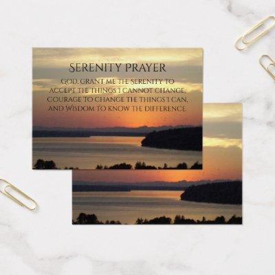 Serenity Prayer Orange Sunset Profile Card
