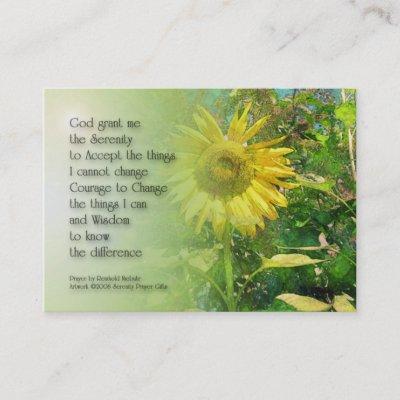 Serenity Prayer Sunflower Profile Card