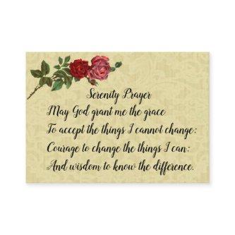 Serenity Prayer with lace & roses