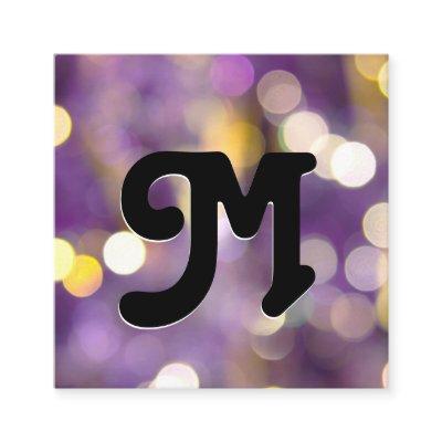 Serif Monogram | Purple Bokeh Square