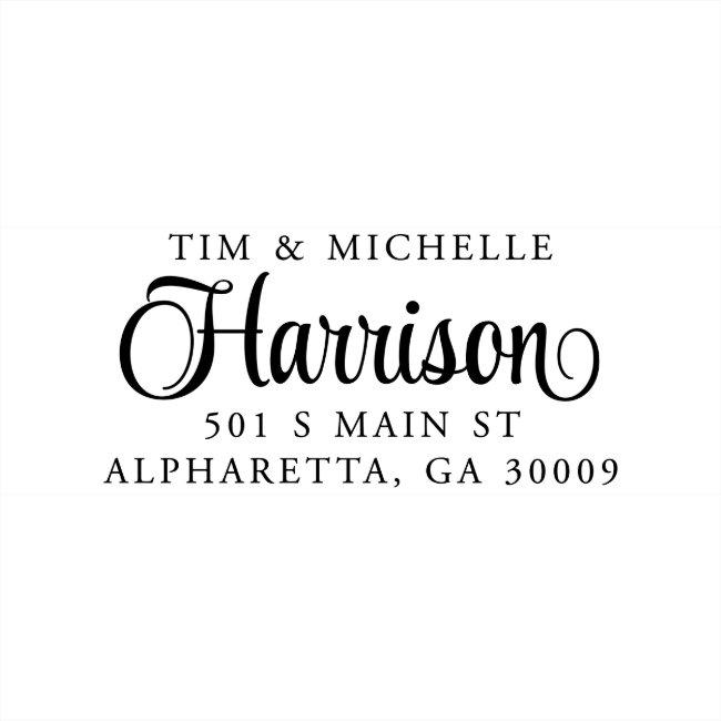 Serif & Script Return Address Rubber Stamp
