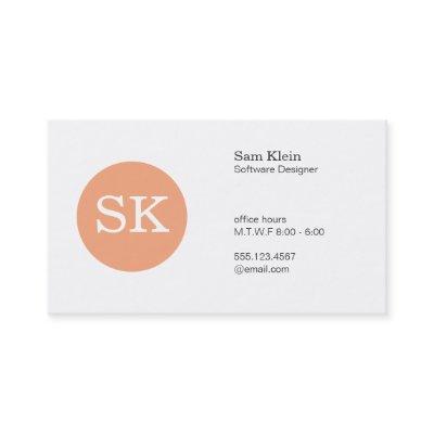 Serif Type Monogram Apricot Circle