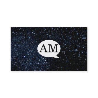 Serif Type Monogram Talk Bubble / Night Sky