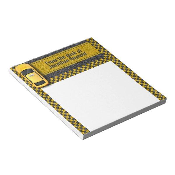 Service Business Cab Driver Yellow Taxi Notepad