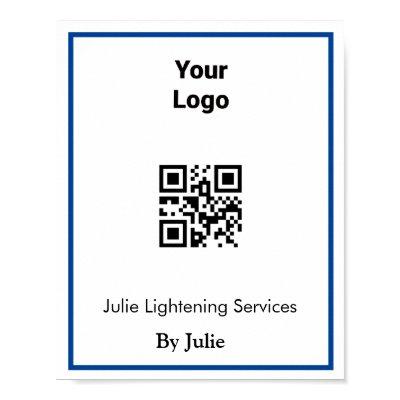 Service  add your logo Q R code name  Poster